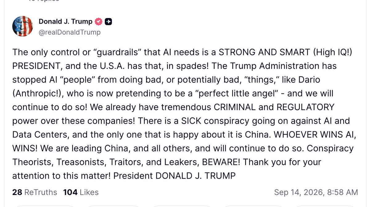 Trump claims we can’t put guardrails on AI development because it undermines our competitive edge in the AI race against China. Yet he’s selling out our national security by sending some of our most advanced AI chips to China, either through direct transfers or backdoor deals with countries known to funnel chips to China. We are in a code red moment with AI. I’m calling for an immediate ban on all AI chips to China until we can have a real values-setting conversation about AI as a country and ensure our national security is protected.