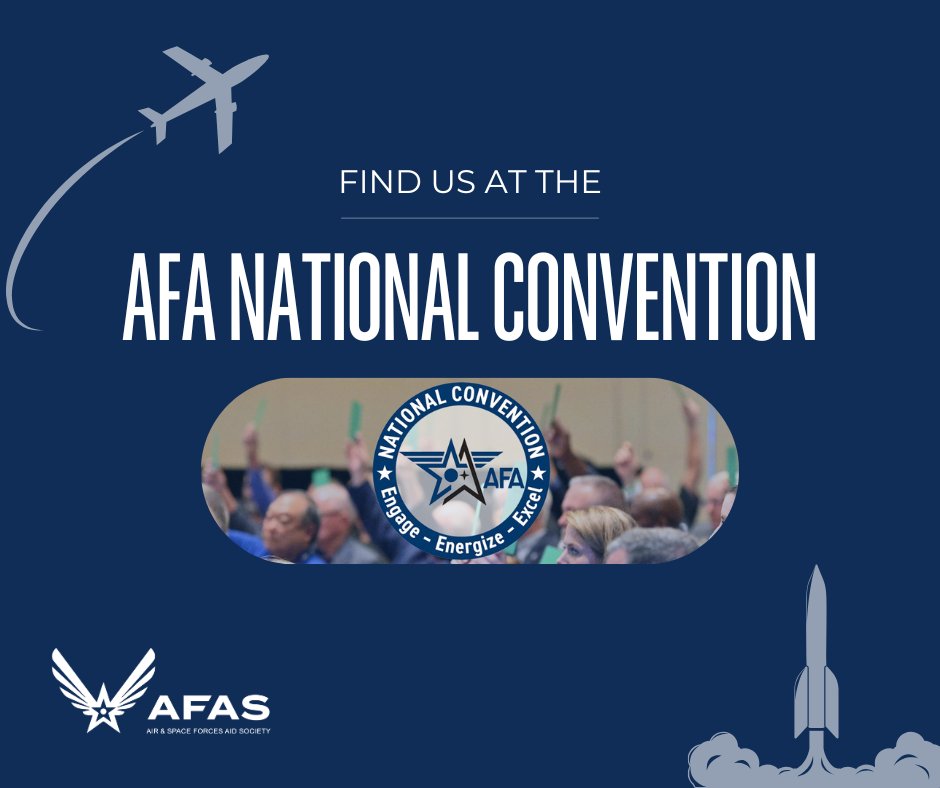 AFASHQ's tweet photo. We'll be at the Air &amp; Space Forces Association National Convention this week! We look forward to connecting with our peer organizations and spending time hearing from our Air &amp; Space Force members. If you'll be in attendance, come by our booth MB224 and say hello! @AFA_Air_Space https://t.co/dcOcifiedB