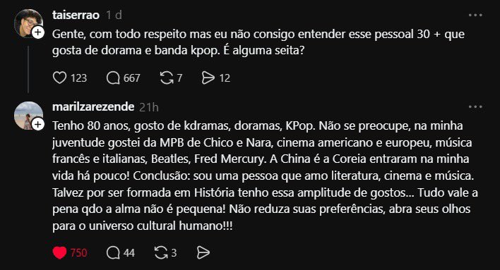 achadosviraisof's tweet photo. Marilza, 80 anos, entrou no Threads, deu uma aula de curiosidade intelectual e foi embora. 👑😂 https://t.co/gr2Wca00nE