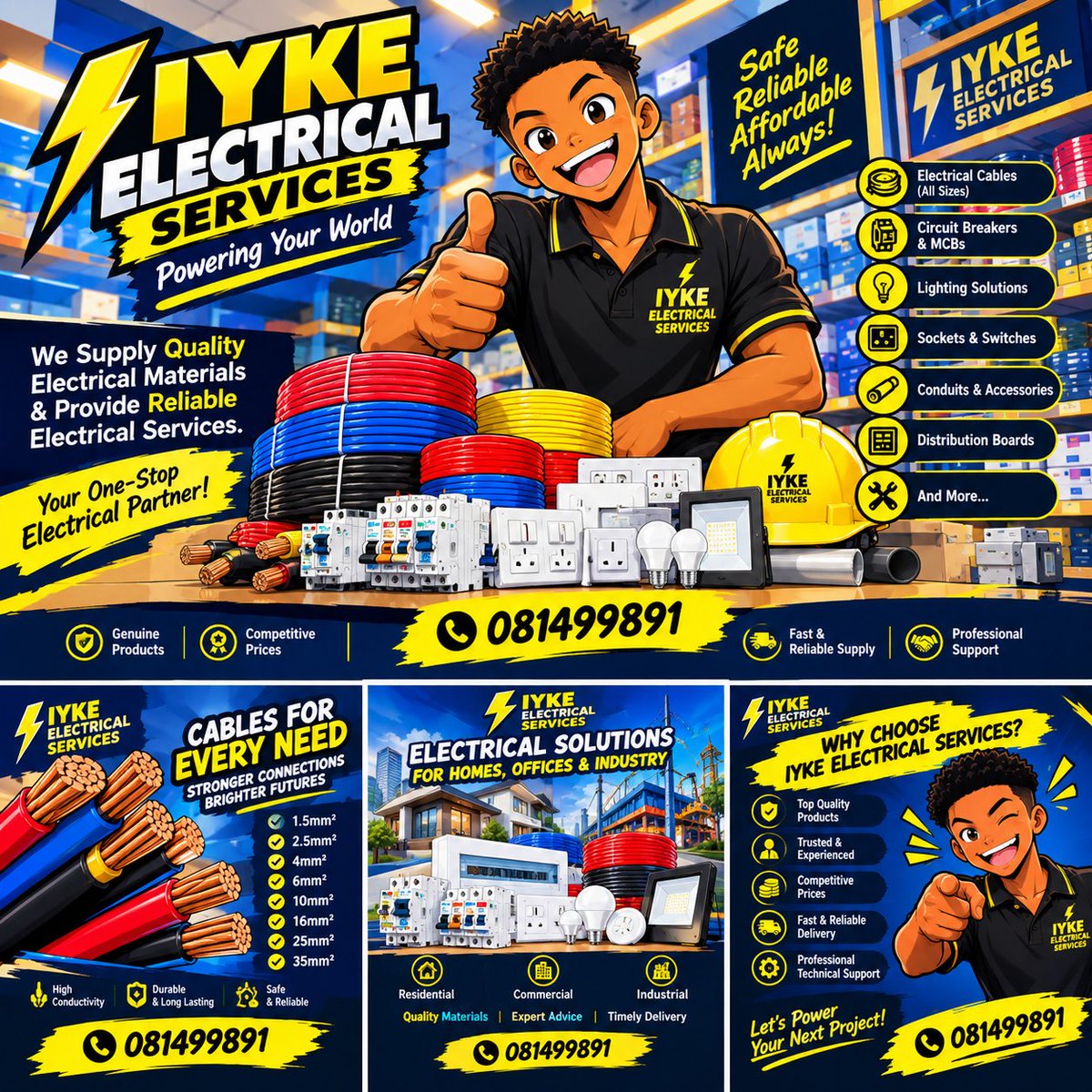 OkparaPee's tweet photo. โก QUALITY. SAFETY. RELIABILITY.
Thatโs what Great Iyke Electrical stands for. ๐ง๐ก
For professional electrical services:
๐ 08149989143
๐Lagos Island
#GreatIykeElectrical #ElectricalServices #SafetyFirst https://t.co/aalNTmG6Cq