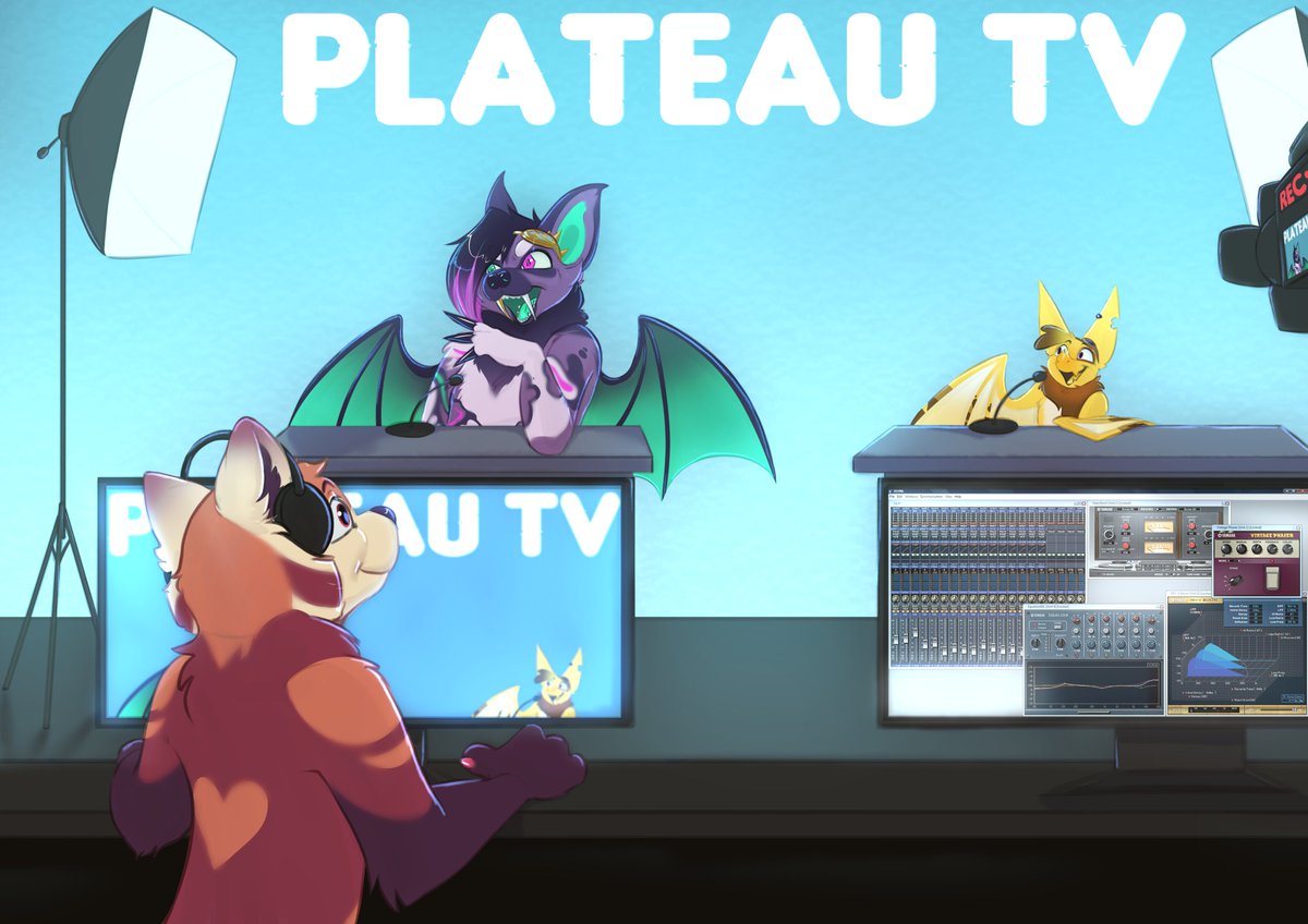 FluffEvent's tweet photo. Illustration de @_MonsterCheetah utilisée pour le plateau TV IRL lors du Fluff Event 2026 ❤️ https://t.co/WXhD63iBmd