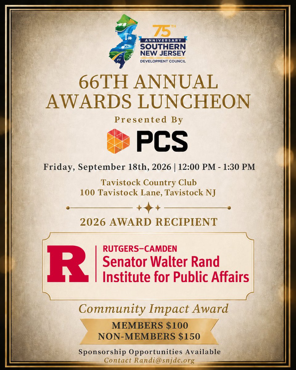 SNJDC08012's tweet photo. With SNJDC’s Annual Awards Luncheon just around the corner (09/18), we’re excited to share that the @OfficialWRI will receive our '26 Community Impact Award!

Join us in congratulating the Institute on Friday. Limited seats remain — reserve yours today!
🔗 https://t.co/7xopAKiiml https://t.co/X4JUpQZs9M