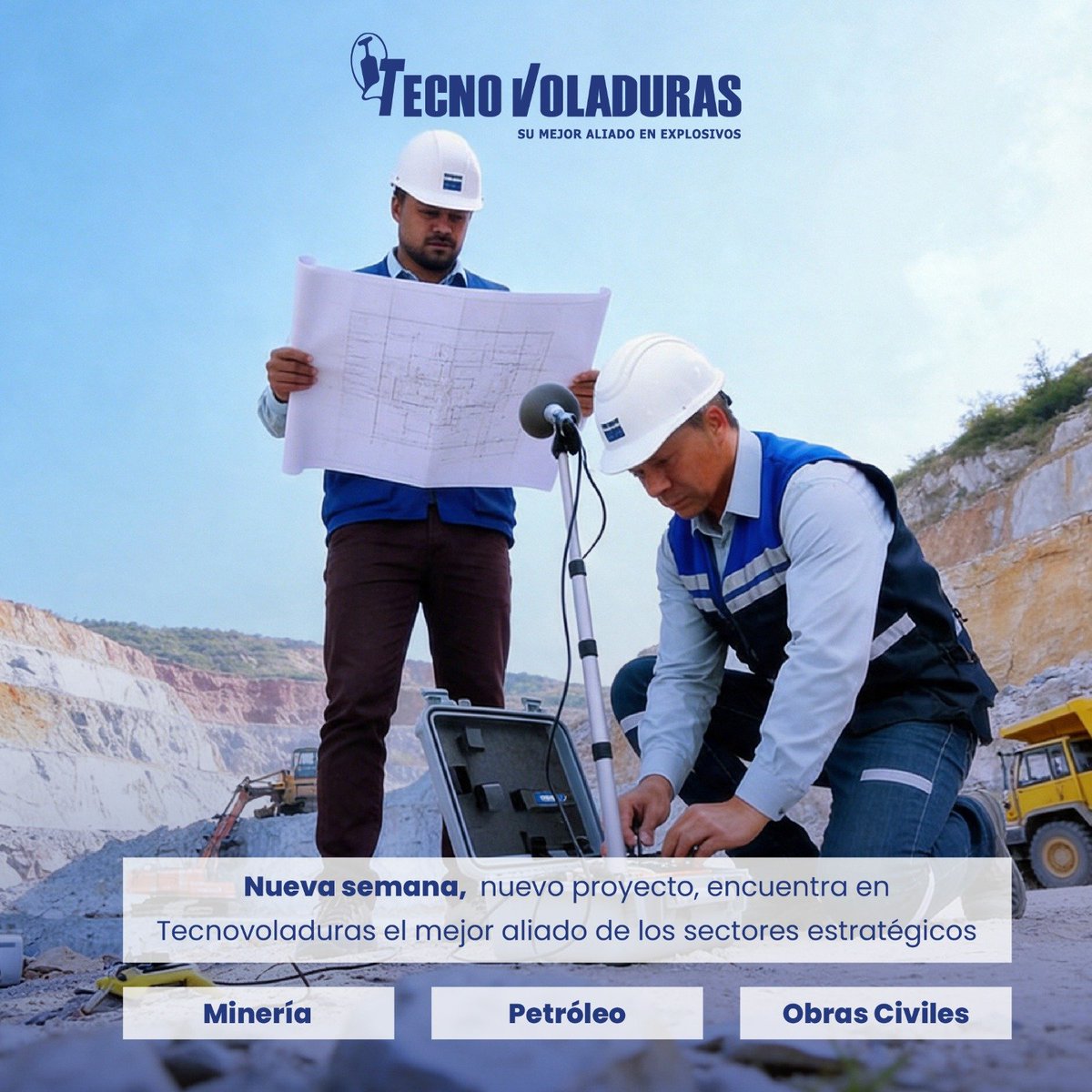Tecnovoladuras_'s tweet photo. En Tecnovoladuras arrancamos la semana enfocados en dar resultados sólidos, optimizando procesos y garantizando operaciones impecables en cada obra.

#Tecnovoladuras #IngenieriaDeMinas #VoladurasControladas #EspecialistasEnExplosivos #SeguridadEnObra #EcuadorMineria https://t.co/oJhBY8rZLh