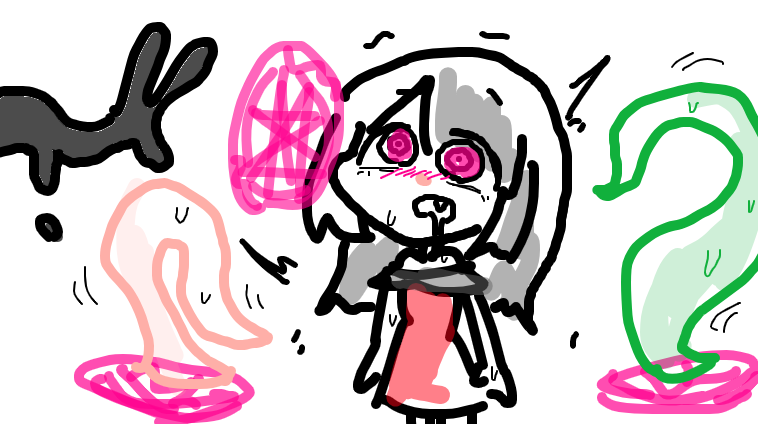 mussixyu's tweet photo. 色んなガーティックフォン配信内で描いた過去絵抜粋
～自我を出してしまったお題おまとめ編～
「もしも魔法が使えるなら？：催眠＆触手召喚」
「どんな家に住みたい？：メイドさんがいる」
「自分を異形頭にしてみて」
「ピースしてください」 https://t.co/Lb5G5xMRS4