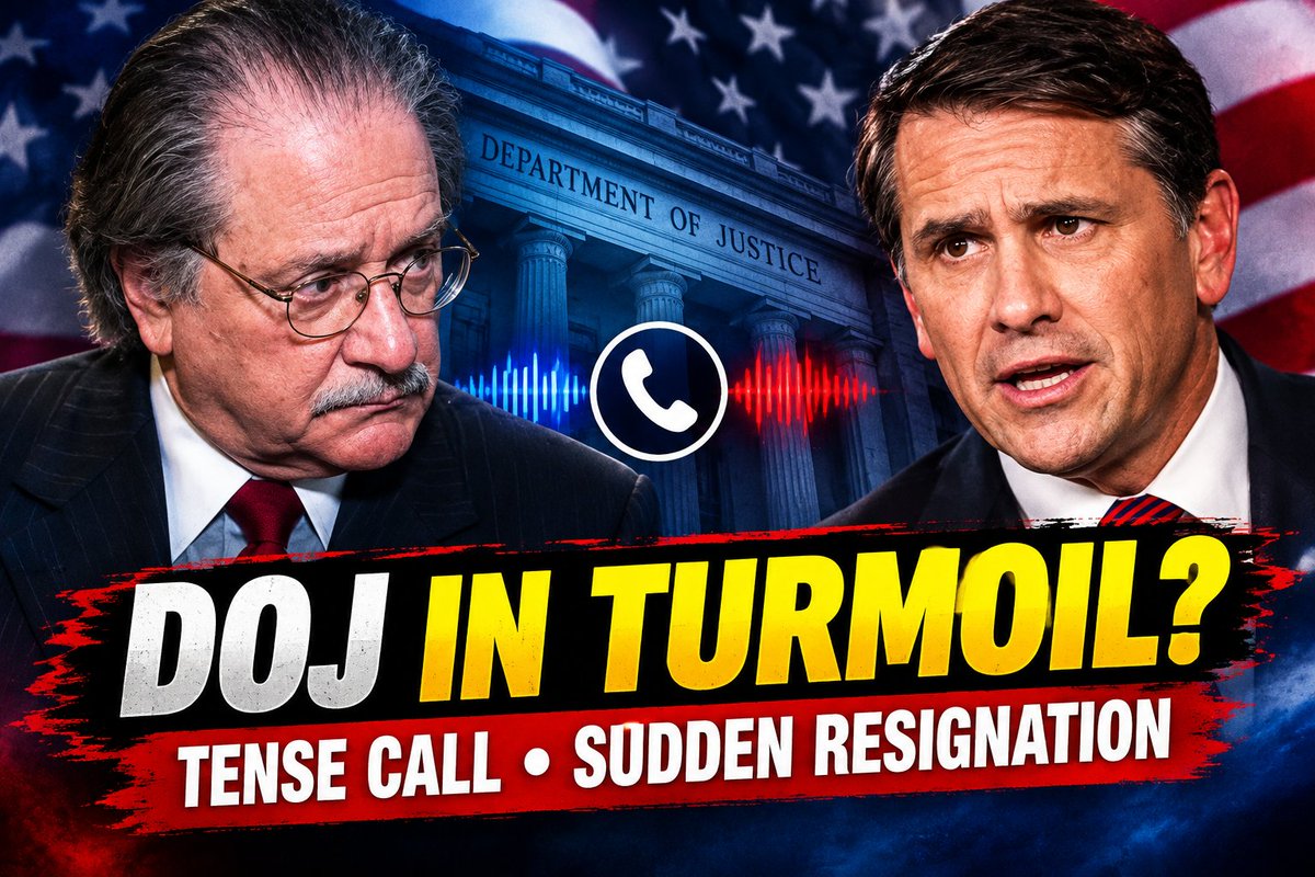 AhttaBarua's tweet photo. 🚨 BREAKING: Turmoil inside the DOJ! A tense phone call and the sudden resignation of the prosecutor leading a major probe into Trump’s top foes have thrown the investigation into uncertainty. What happens next? 👀👇
https://t.co/bC3h3ePs0q⁠

#turmoil #tense #Trump #TrumpNews https://t.co/zM1grjLDsa