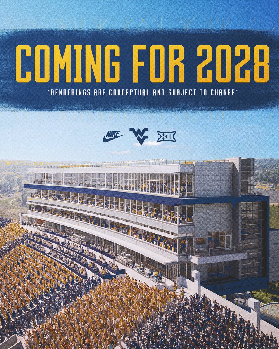 WVUSports's tweet photo. 𝐂𝐎𝐌𝐈𝐍𝐆 𝐅𝐎𝐑 𝟐𝟎𝟐𝟖‼️

Designed to elevate the college football fan experience, WVU Athletics has officially announced plans for the new West Tower at Milan Puskar Stadium.

📰 https://t.co/wUah3aRUUV
ℹ️ https://t.co/55399m4XSq

#HailWV https://t.co/sBfKWz1YNA