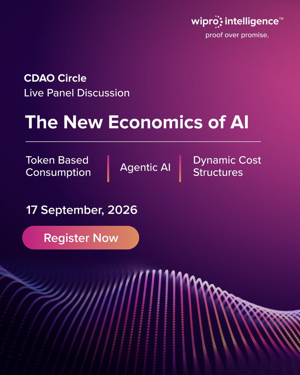 constellationr's tweet photo. Join @rwang0 on 9/17 at 11 AM ET for a live panel on measuring AI ROI, managing token economics, establishing financial guardrails, and building operating models that turn AI experimentation into sustainable business value. 

Register here: https://t.co/i9KBqvxuos

@Wipro https://t.co/YDhHnbXMZ0