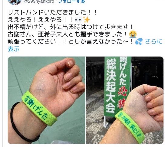 ashitawawatashi's tweet photo. 確認ですけど…

選挙時の候補者名入りのリストバンド無料配布は公選法違反じゃないということでオケなんだね？

値引きしたアルコール飲み放題の決起大会も、候補者の名入りのTシャツプレゼントも公選法違反ではないんだね？
#公選法は機能してるか？ https://t.co/S23pwVefUA
