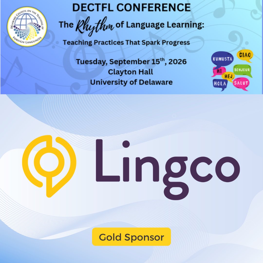 DECTFL's tweet photo. Thank you to our Gold Sponsor LingCo! 

Visit them at our vendor hall during the fall conference!

https://t.co/nv0Y1HPQGf 
#dectfl26 https://t.co/HexKC8Zm3n