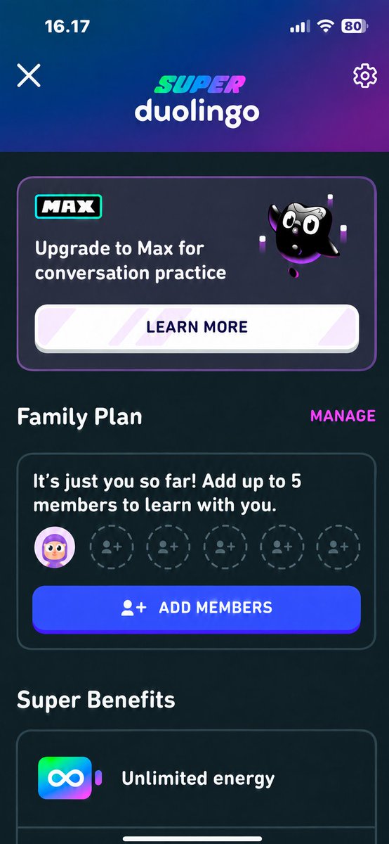 chacaayi's tweet photo. ayo yang mau sharing duolingo super family plan masih ada 5 slot ya, yang fix mau bisa dm ,aktif kemarin tanggal 13 100k aja 1 tahun #zonauang https://t.co/TWci4LxXXR