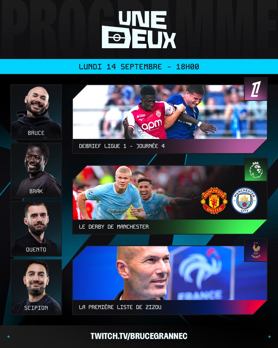 UneDeuxTV's tweet photo. 🎙️LE PROGRAMME DU SOIR ! 

On vous retrouve à partir de 18H ce lundi pour le débrief des actus football 

https://t.co/4TAe1lLC3p https://t.co/r0lG540otL