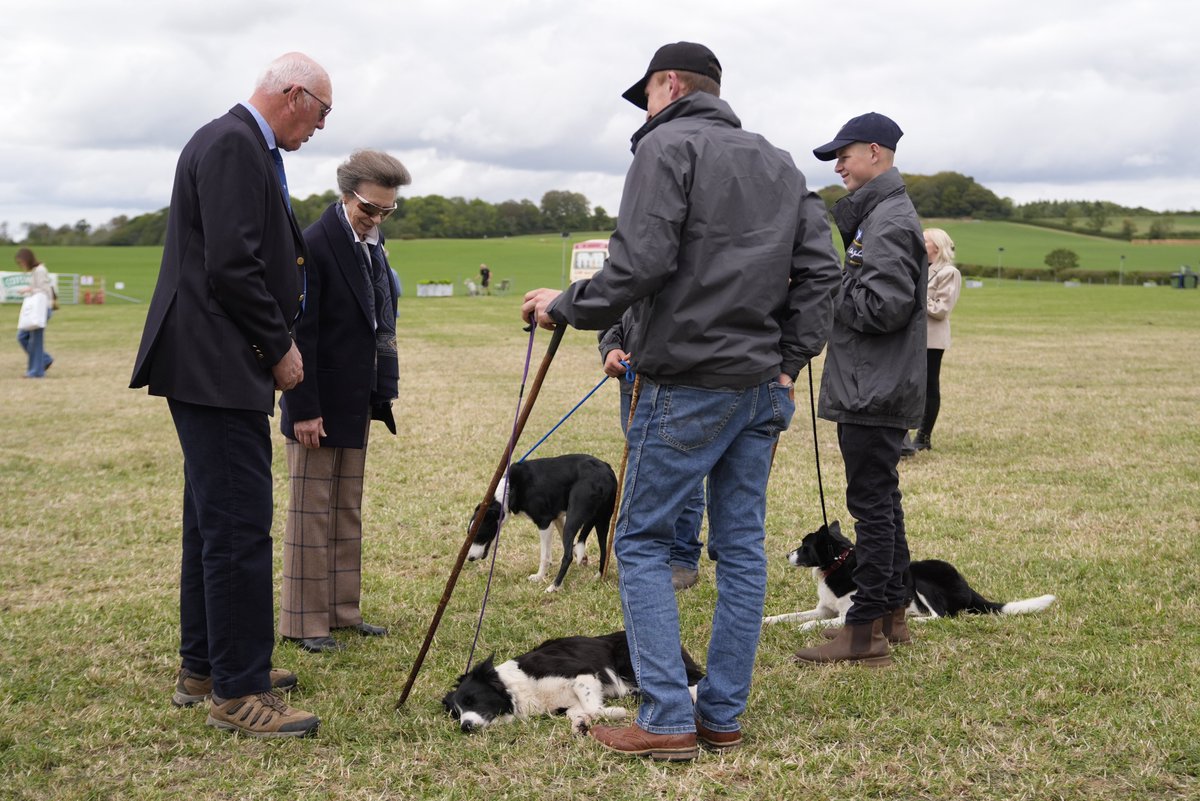RoyalFamily's tweet photo. A round of a-paws for this year’s winners of the International Sheep Dog Trials! 🐾

🐑🐕 As Patron, The Princess Royal attended the event hosted by the International Sheep Dog Society, which works to support the training and welfare of sheep dogs. 

Her Royal Highness met team members from across the United Kingdom, watched qualifying runs and presented awards for the contribution to sheepdog trialling.