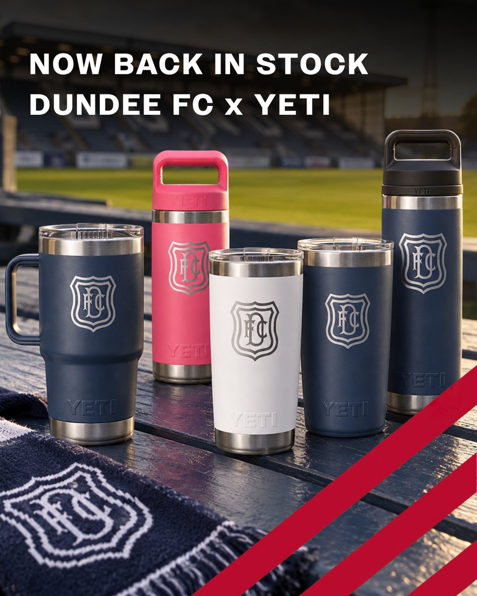 DFCDirect's tweet photo. Back in stock!
The Dundee FC YETI collection has returned - perfect for matchdays, workdays and outdoor use.
Shop now π https://t.co/LKynIPvCir
#DundeeFC #TheDee #YETI @YETICoolers @DundeeFC https://t.co/enWqJylerA