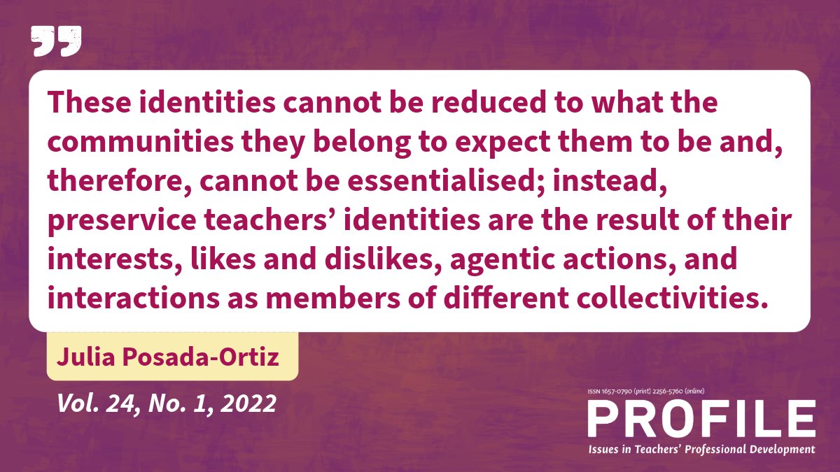 PROFILEJournal's tweet photo. 🔎From our archive:
This article shows that teacher identity is not fixed or predetermined. Instead, it is continuously shaped by experiences, relationships, interests, choices, and interactions across different communities.

🔗Read the article: https://t.co/z9UP0g1Yyq https://t.co/I38OTHohGS