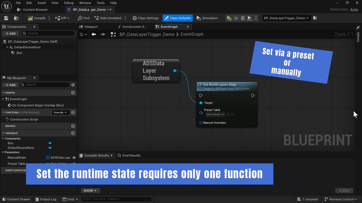 AzureDreamStud1's tweet photo. 📢A Data Layers System for #UE5 is now #AvailableOnFab https://t.co/dCIwMxuMC0

🔸It allows you to set the “Loaded” and “Activated” states for Data Layers without having to worry about where the player is coming from to unload the corresponding Data Layers.    

🔸It comes with a more user-friendly Data Layer Outliner that lets you filter, assign icons, or set the displayed name instead of the asset's name.

🎮 A playable demo is available.

#IndieGameDev #IndieDev #GameDev #UnrealEngine5
