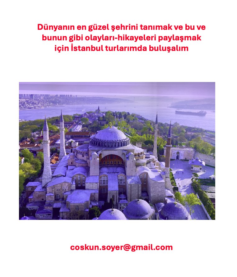 CoskunSoyer's tweet photo. Bu güzel anlatıya benzer konular için İstanbul turlarımda buluşalım
coskun.soyer@gmail.com https://t.co/h7JTLe6GaX
