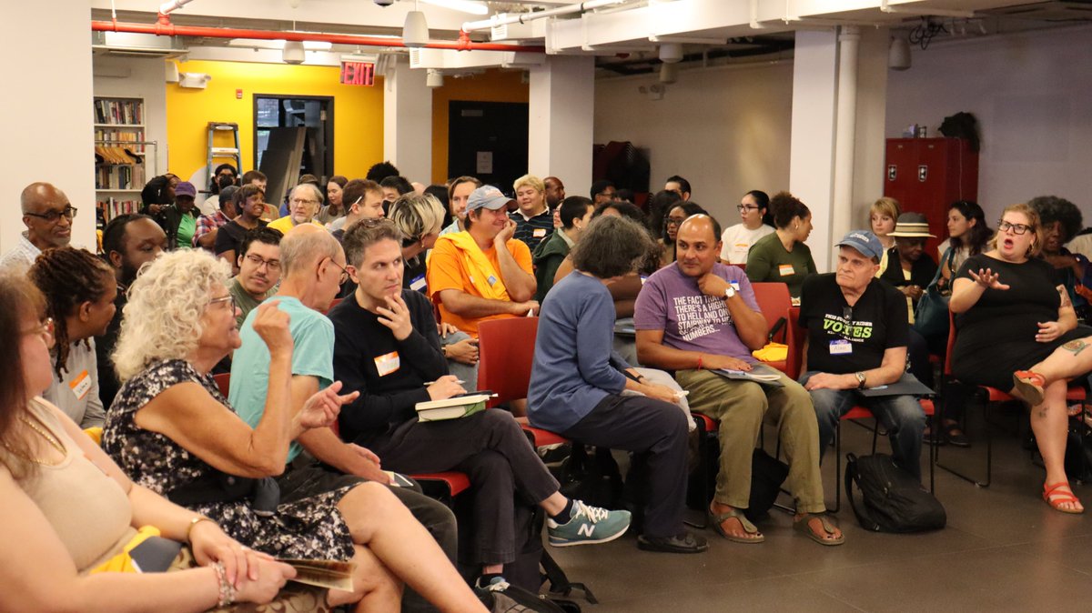 RidersAlliance's tweet photo. Thank you to the 100+ riders from across the city who pulled up to our Bus Riders Summit for an entire day of rider-focused workshops and trainings to prepare for what's going to be the biggest uprising of bus riders this city has ever seen!

+ a huge shoutout to our friends @PeoplesForumNYC for hosting us in their space!
