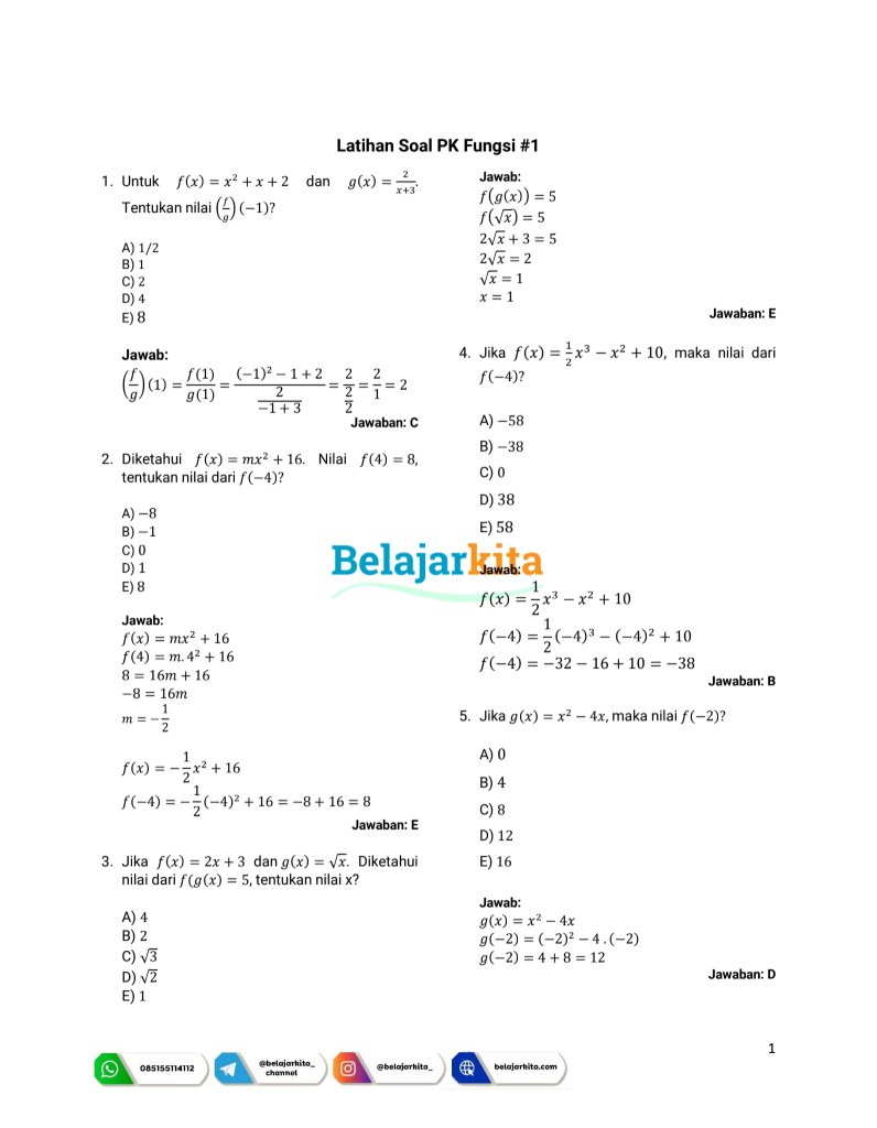latsolyuk's tweet photo. Drive file drilling PK by Belajar Kita

📐 aljabar
https://t.co/79bMnfCcjd
📐 aritmetika
https://t.co/TiAbHmiC80
📐 bilangan
https://t.co/lAEesnMF4F
📐 eksponen
https://t.co/NXQBB47qNn
📐 fungsi
https://t.co/WLLMe0LpUl
💬 Gabung Saluran Info Latihan Soal
https://t.co/o326bZOOGc https://t.co/M7PHR31PZ4