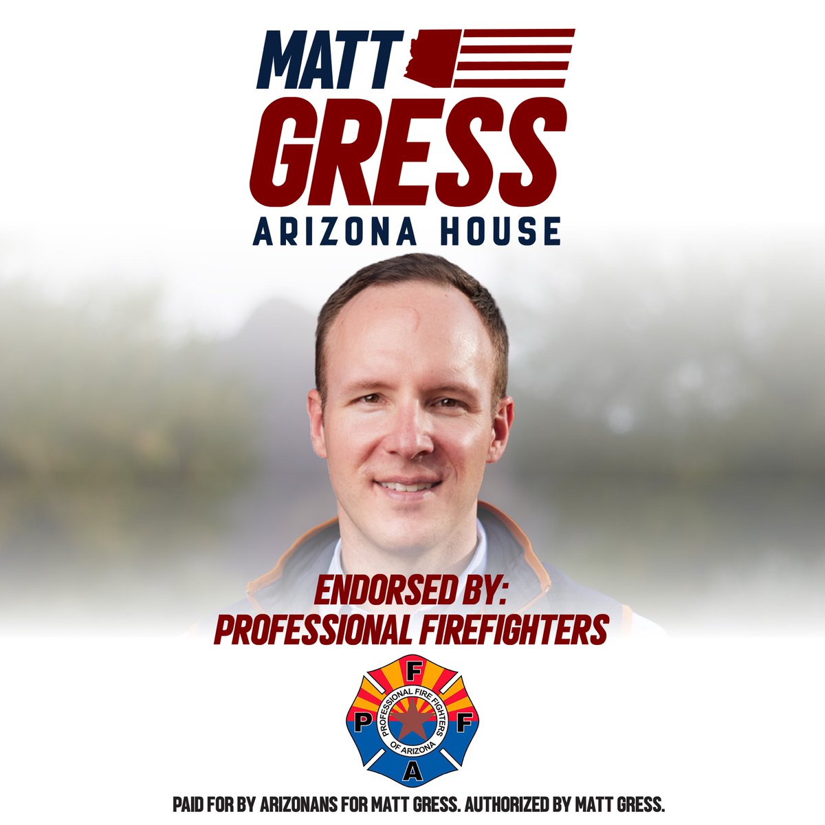 MatthewGress's tweet photo. 🚨ENDORSEMENT ALERT🚨 Honored to earn the endorsement of the Professional Fire Fighters of Arizona (@AZFirefighters). 🚒

When we call 911, they answer—day or night. I’ve been proud to stand with our firefighters, including protecting those battling cancer from insurance technicalities.

More work ahead on fire district funding and pension reform. I’ll keep standing with those who answer the call.