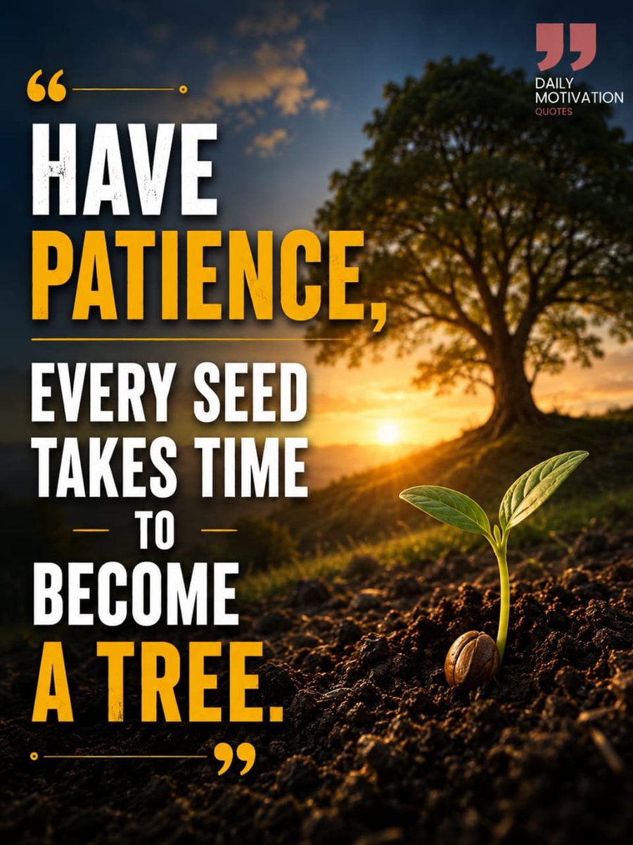 Raga_No1's tweet photo. Have patience, every seed takes time to become a tree.

 Agree?

 Yes❤️ 
 No🥹 https://t.co/8YT6e1k3Iz