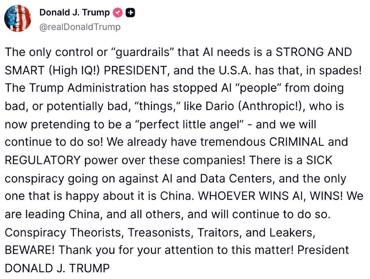 Damaan4u33's tweet photo. Donald Trump's becoming increasingly unhinged. Everyday, he post something that's totally insane.

He's an existential threat to the health and well-being of America.

He cannot be trusted to hold the reigns of power in his hands to destroy not only America, but the entire world. https://t.co/mBctFuskSC
