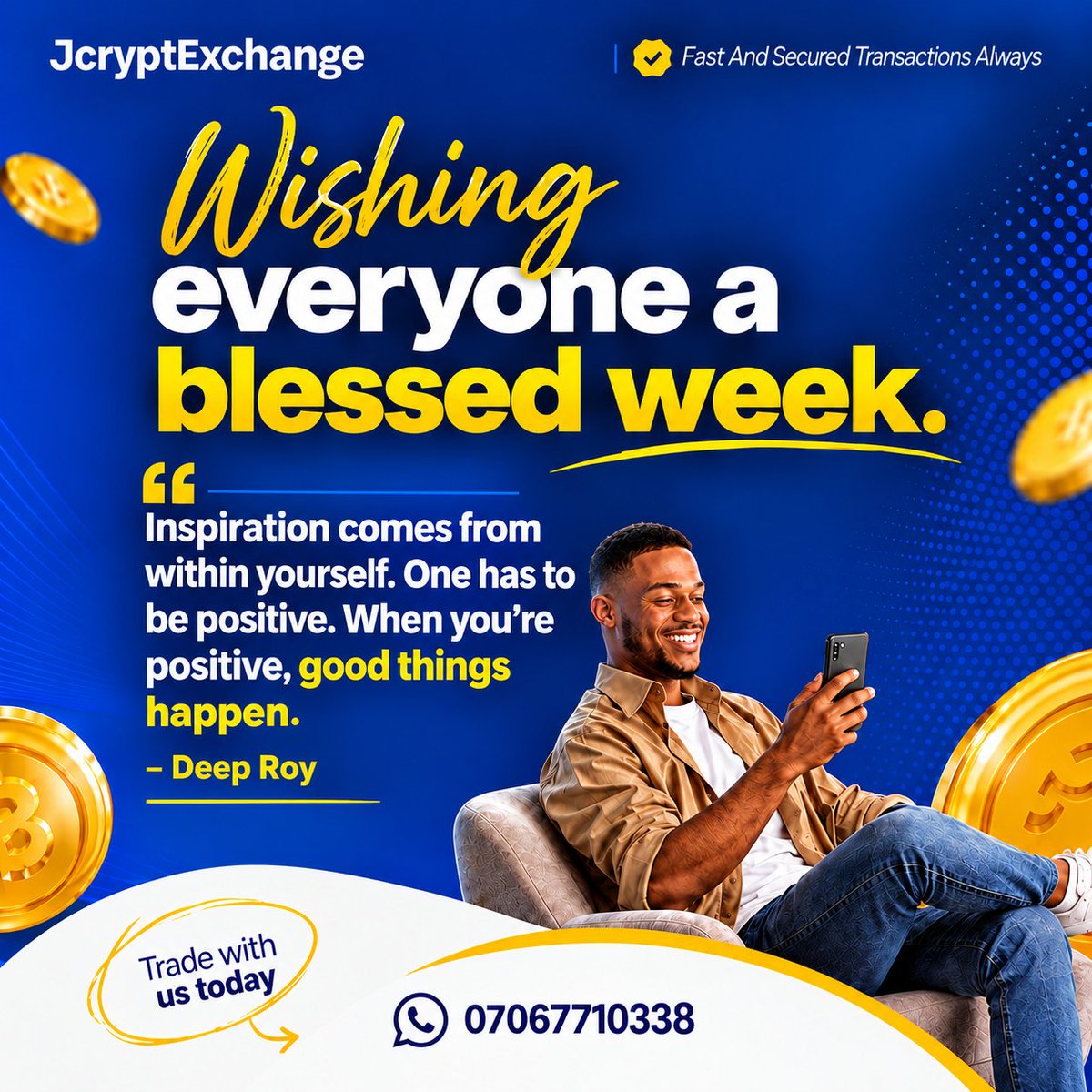 jcrypt677's tweet photo. “Inspiration comes from within yourself. One has to be positive. When you’re positive, good things happen.” – Deep Roy

#USDT #P2P https://t.co/AFNRDI342C