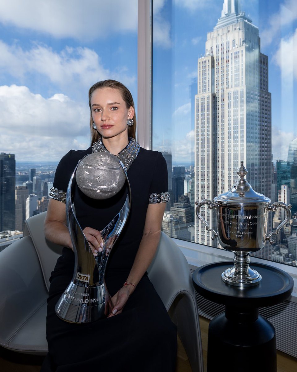 WTA's tweet photo. The view from the top 🏆

Elena Rybakina is officially your new WTA No.1 Presented by PIF!

@PIF_en | #PIFWTARankings https://t.co/SdgQbAgEg3