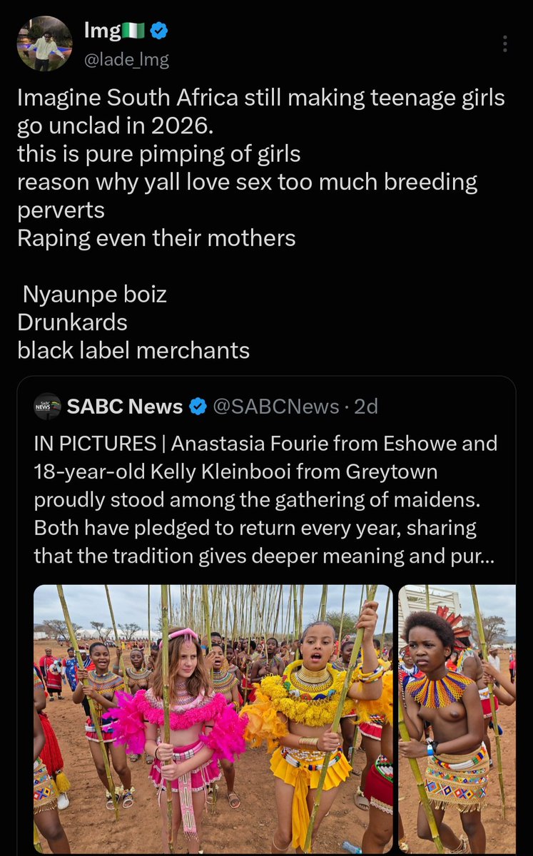 Mr_LiverpoolX's tweet photo. This is how I deal with mentality sick people. You can't have your whole content based on hating South Africa. You even hate small children practicing their cultural celebrations. How wicked can you be. These kids are happy, they are not mass kidnapped from school. 🫤 https://t.co/Lj2fpLAzKT