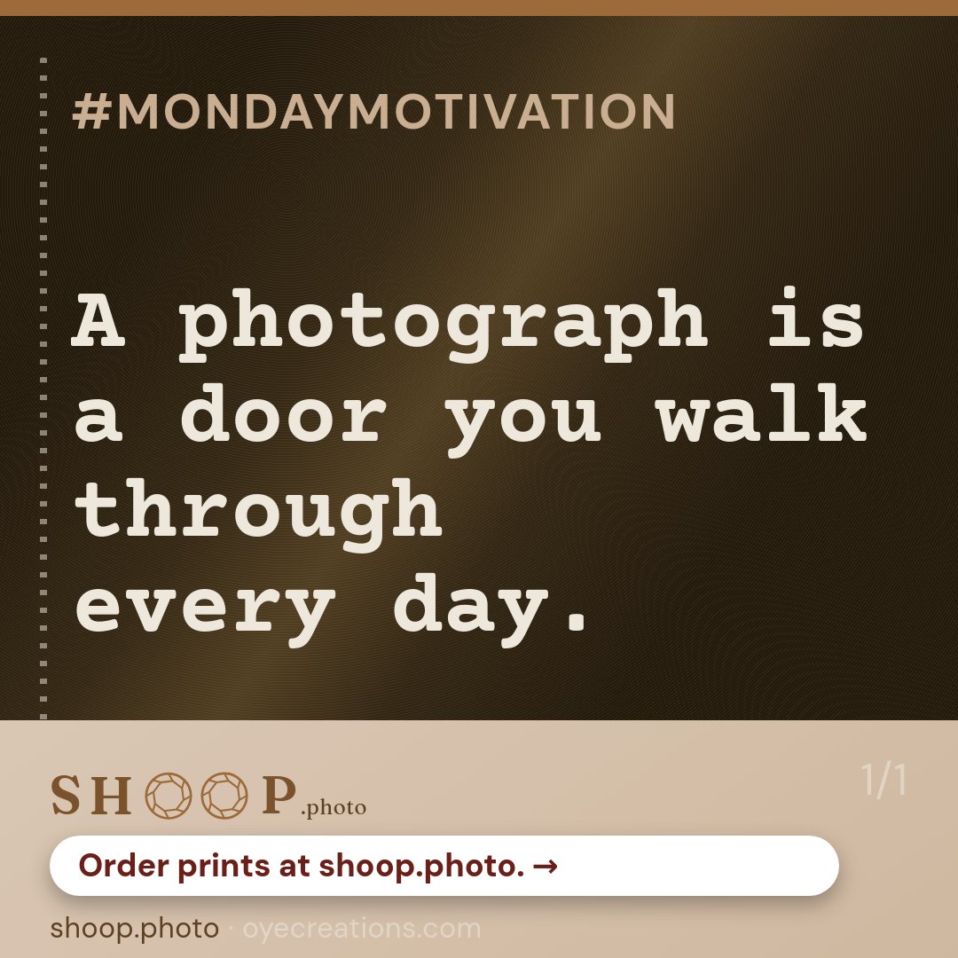 photoshoopshop's tweet photo. A photograph on your wall is a door. Every time you pass it, you step back into that light, that air, that exact moment the shutter opened. That's what we're really making.

#mondaymotivation #landscapephotography #fineartphotography #wallart #naturephotography https://t.co/z5DUW4bySc