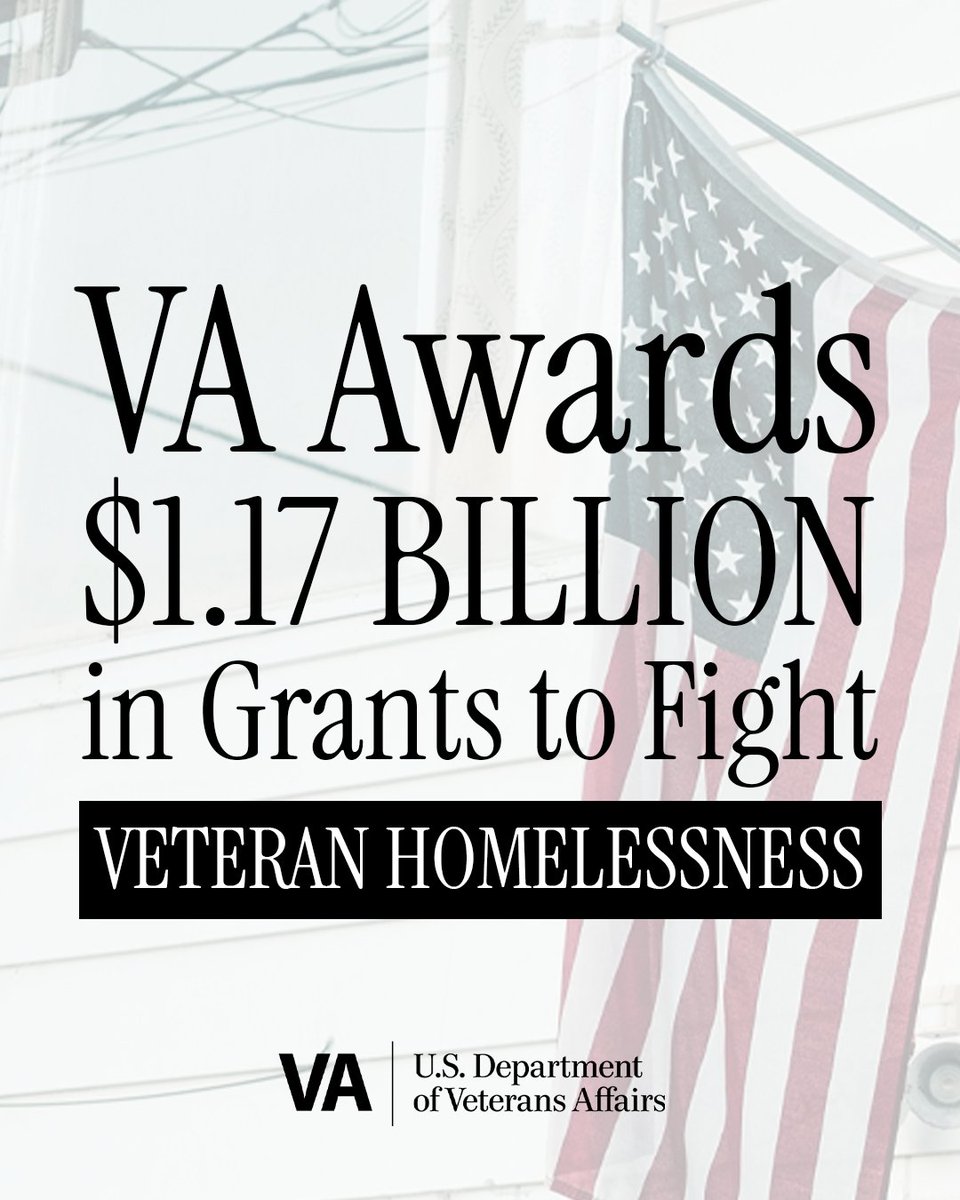 SecVetAffairs's tweet photo. Today, the @DeptVetAffairs announced a record high $1.17B in grants to 680 organizations across the country to help Veterans who are homeless or at risk. THIS is just one of the ways we put Veterans FIRST. 🇺🇸

Read: https://t.co/G7hRqfJaQV https://t.co/YUHOWxwdbF