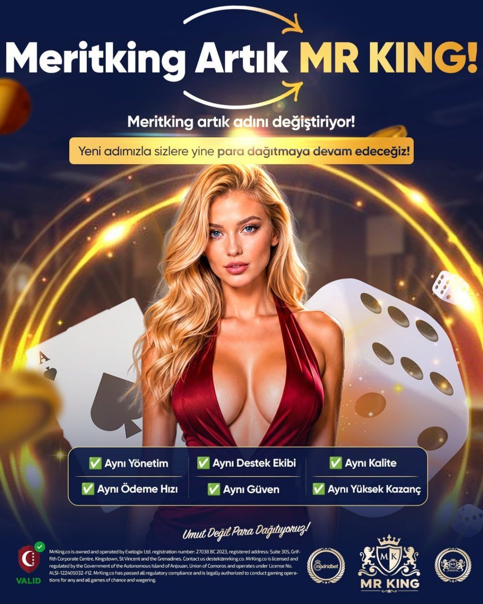 mrkingbonus's tweet photo. Meritking Artık MR KING!

Yeni adımızla sizlere yine para dağıtmaya devam edeceğiz!

✅Aynı Yöntem | ✅Aynı Destek Ekibi | ✅Aynı Kalite
✅Aynı Ödeme Hızı | ✅Aynı Güven | ✅Aynı Yüksek Kazanç

Mrking Giriş Bağlantımız 🔗 https://t.co/uS4Akjg49I https://t.co/hMveDfPXlK
