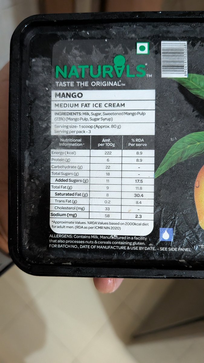 AsliMODI's tweet photo. @SwiggyCares 300 gram pack of Mango Ice cream received instead of 500 Gram as ordered. https://t.co/zIOnowexSt