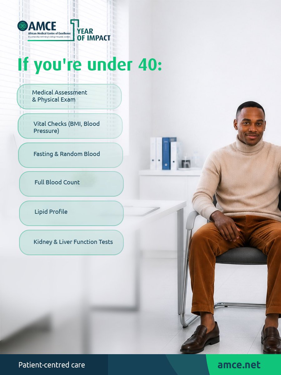 amce_africa's tweet photo. Book your wellness screening today and take an important step towards protecting your health.
#AMCE
#PatientCentredCare
#MensHealth
#OneYearOfImpact
#OneYearAnniversary https://t.co/jA0Gl40c25