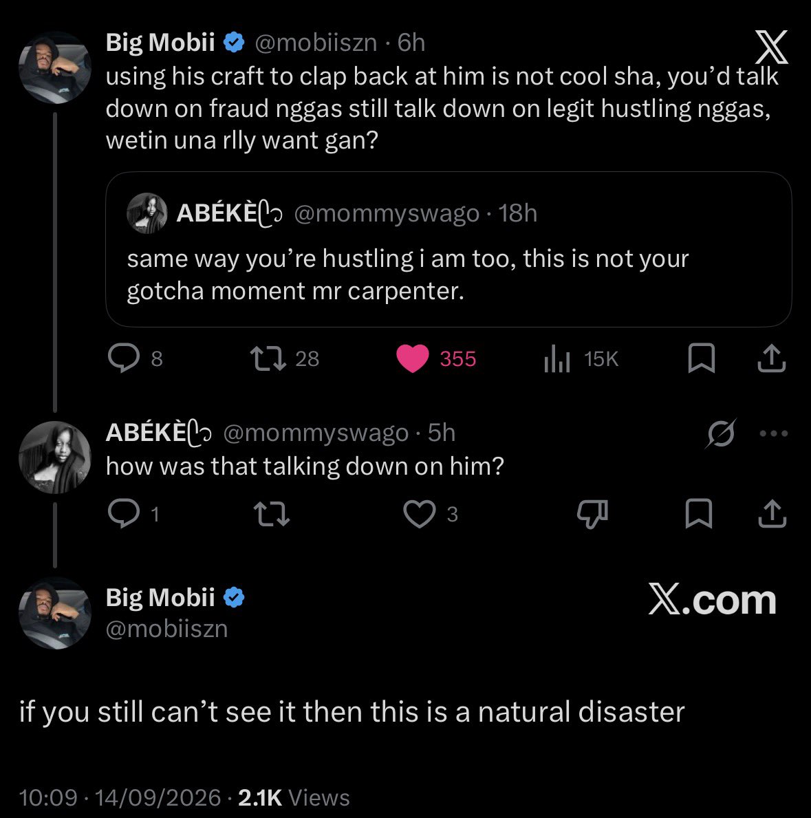 ZinnyCooks's tweet photo. “natural disaster”😭😭😭✊🏾✊🏾 #interactions https://t.co/xZJ5V5HfCe