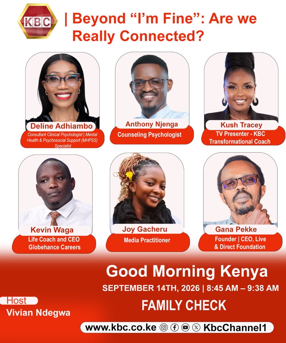 kush_tracey's tweet photo. “I’m fine” doesn’t always mean fine.

Our Family Check conversation reminded us that proximity isn’t connection. Real connection requires emotional safety, intentional presence and the courage to go beyond surface-level conversations @KBCChannel1  #KushTraceyCoaching https://t.co/fmf61oMKQe