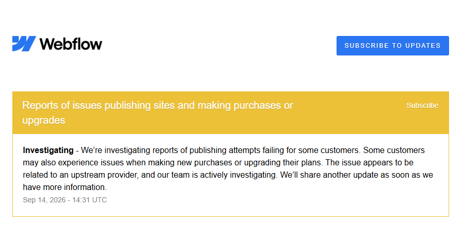 romalmartin's tweet photo. @Shizolm down for me too. they updated in their status page. https://t.co/TJ4jtRairS