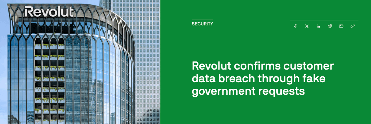 CommonDefenseAI's tweet photo. Revolut customers’ data were given to criminals after a fake government request.

How to check if you were impacted:

1. Open Revolut app → Profile (top left) → Chats → Support. Ask if you were affected.

2. Affected customers were also emailed by Revolut. https://t.co/SFjIj7zDf6