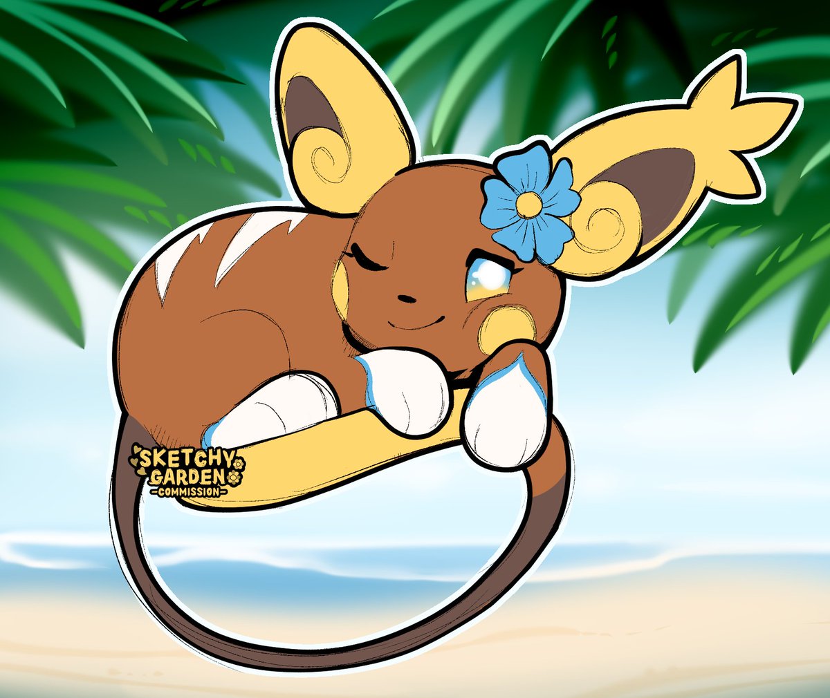 SketchyGarden's tweet photo. Every day is a vacation with this Alolan 'chu! https://t.co/c2GztfPrBl