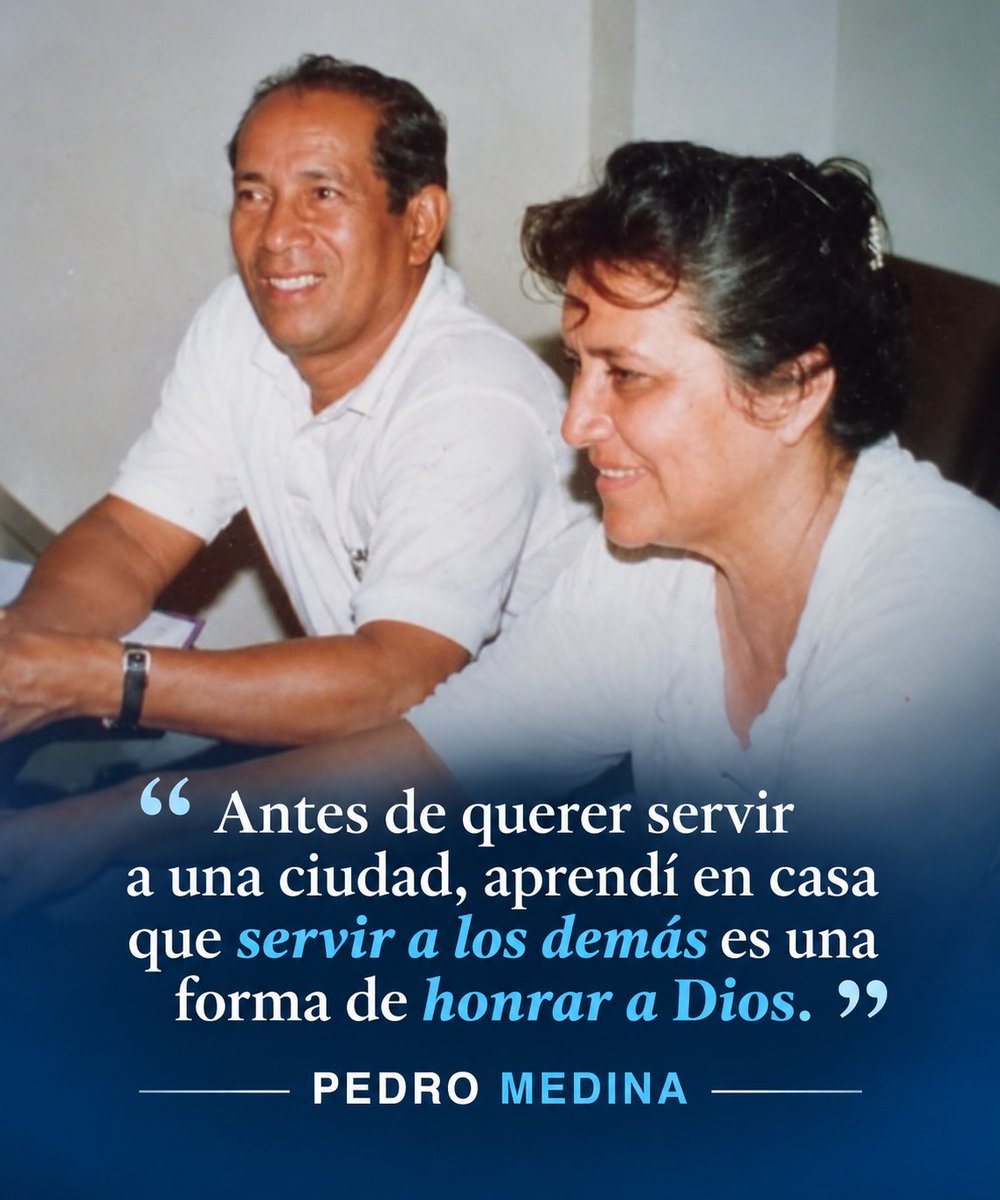 PedroMedinaec's tweet photo. Mis padres. Mis primeros maestros de fe y de servicio.
Fueron Misioneros Evangélicos de las Iglesias Asambleas de Dios, y dedicaron gran parte de su vida a llevar el mensaje de Dios, servir a los demás y ayudar a quienes más lo necesitaban.
Desde niño aprendí de ellos que la fe no solo se predica: se demuestra con acciones.
Y mientras Dios me dé fuerzas, seguiré honrando ese legado sirviendo a la gente y haciendo el bien.
Gracias, papá y mamá, por enseñarme con su vida lo que significa servir. 
Te invito:
"Vamos a recuperar Guayaquil"