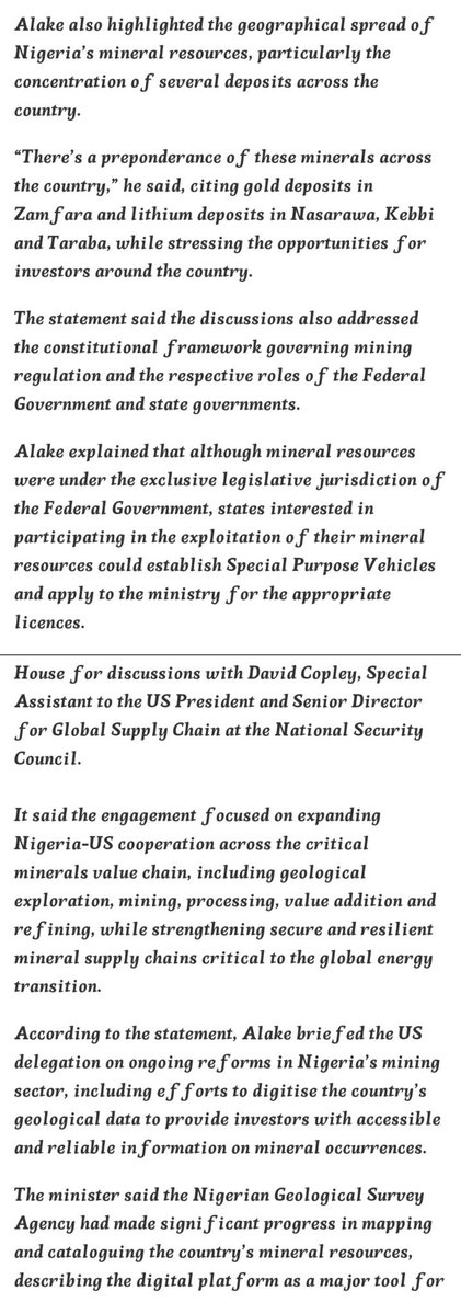 trigottista's tweet photo. Tinubu is using mineral resources to bribe the US government against releasing his criminal records https://t.co/o3JZY1Y2CC