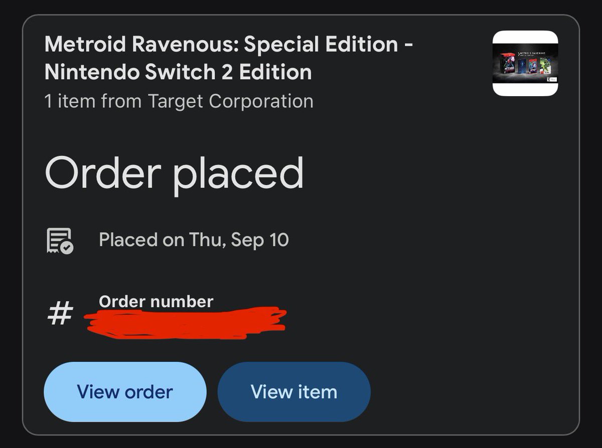 K80Moore's tweet photo. @MetroidFREAK21 I am pleased that I checked Target right before the scalpers could get to it.  It’s supposed to arrive after the release date but that’s a small price to pay considering the circumstances lol. https://t.co/PFlojpnjet