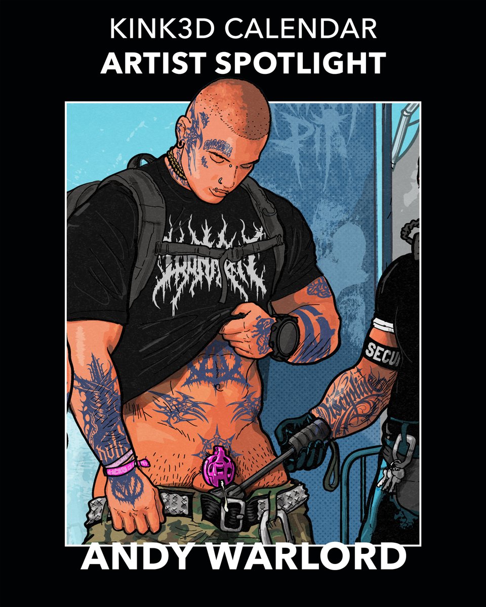 KINK3Ddesigns's tweet photo. Calendar Spotlight: 9 of 12
Artist: Andy Warlord
Location: Berlin

An utterly original world of contradictions: where revolutionary sexuality, militarized streetwear, and joyful dystopia meet with unabashed fetishism.

Punk BDSM that's upended the European erotic art landscape. https://t.co/P2sB7TDtSD