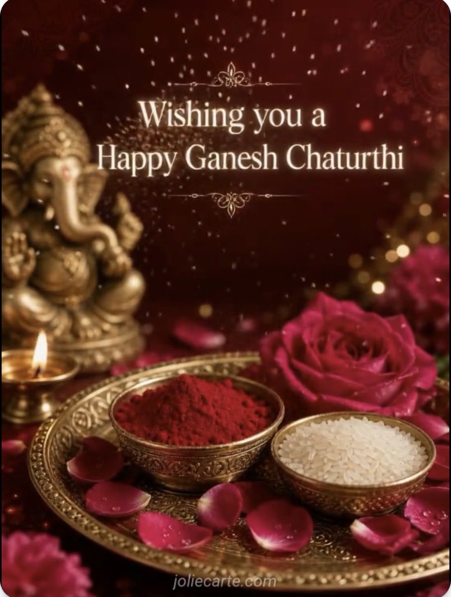 rpereira1961's tweet photo. @BJP4India @narendramodi May the divine grace of Lord Ganesha bring prosperity, wisdom, and endless success to every Indian homes💐

Wishing you and your families a joyful Ganesh Chaturthi 2026 filled with devotion, love, and togetherness amongst all Indians🇮🇳 

#PMModiFor2029 ✊ https://t.co/p02XMmMkBe
