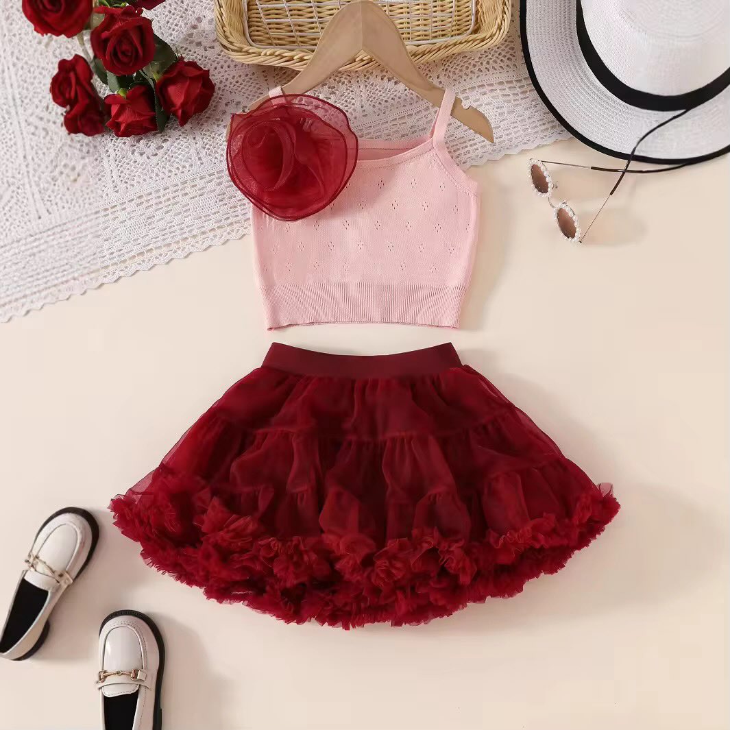 veneciaenterajv's tweet photo. Made with love for little princesses aged 5–7: a blush-pink top paired with a dreamy, twirl-worthy red layered skirt. Perfect for magical moments and picture-perfect days. Visit us at No. 79, Sunethradevi Road, Kohuwala. Limited stock. https://t.co/1bEclhAY6L
