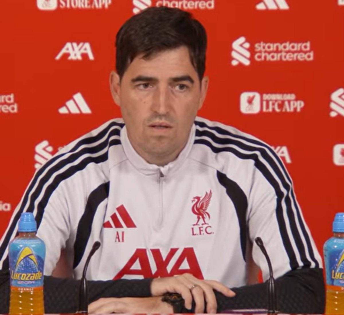 CodyKakpo's tweet photo. 🚨🗣️ Andoni Iraola on his decision to hand 19-year-old Trey Nyoni a start in the midfield against Tottenham:

Reporter 🎤: "Andoni, there has been a lot of pressure from the fans and the media to see Trey Nyoni integrated into this midfield, especially given the recent struggles to find the right balance. You are starting him today in a massive game against Tottenham. Why is this the right moment for him?"

Andoni Iraola 🗣️: "Because the boy is absolutely ready, and he has forced my hand. We are not starting him today just to rest other senior players, and we are certainly not doing it to keep the fans happy. We are putting him on the pitch because of what he does in training every single day. He has a level of tactical maturity and bravery on the ball that you simply do not see in many teenagers.

When people talk about the recent balance of our midfield, they are right, we have occasionally lacked a certain kind of fearlessness in the transition. Trey gives us exactly that spark. He wants the ball in tight spaces, he turns, he drives forward, and he is not terrified of making a mistake.

Yes, playing against a team like Tottenham is a massive physical and mental test. The intensity they bring is going to be suffocating. But if you want to find out if a young player has the character to carry the weight of the Liverpool shirt, you do not hide him in the easy fixtures. You throw him into the fire. I have complete faith that he is going to step up today and show everyone exactly why we rate him so highly."