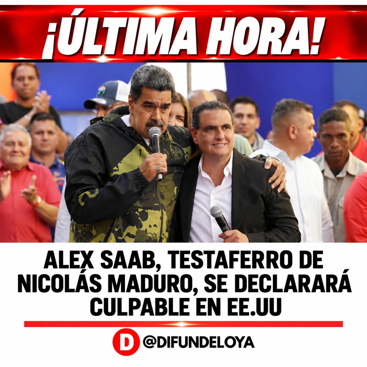 DIFUNDELOYA's tweet photo. 🇻🇪🇺🇸 | ¡ÚLTIMA HORA!🚨| Alex Saab, testaferro del Narcoterrorista de Nicolás Maduro, se declarará culpable en EE.UU. https://t.co/S3BLN3a9OA