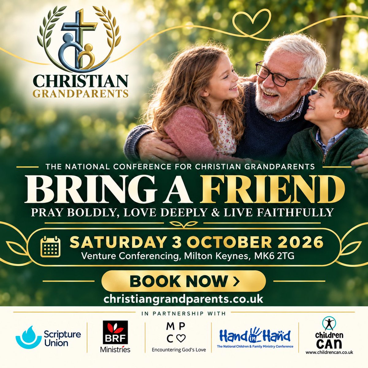 Childrencan's tweet photo. Grandparents, your faith can shape generations!

Join us for encouragement, prayer and practical ideas at the National Christian Grandparenting Conference.

3 October 2026 | Milton Keynes

Book today and bring a friend:
https://t.co/DbEkhOa4HZ https://t.co/KcxQuz5cyW