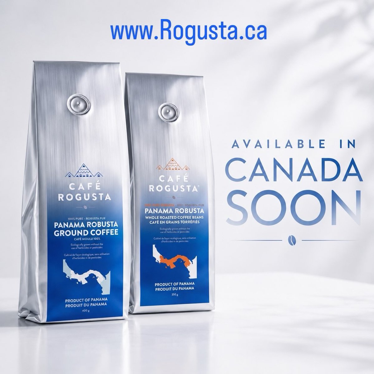 RogustaCoffeeCa's tweet photo. From Panama 🇵🇦 to Canada 🇨🇦 — Café Rogusta is arriving soon! ☕️

🌱 100% Pure Panamanian Robusta
✈️ Freshly air-shipped to Canada
🎉 Use code WELCOME15 for 15% OFF your first order.

#Rogusta #PanamaCoffee #RobustaCoffee #CanadianCoffee #CoffeeLovers #CoffeeCanada #Panama #Canada #ShopCanadian