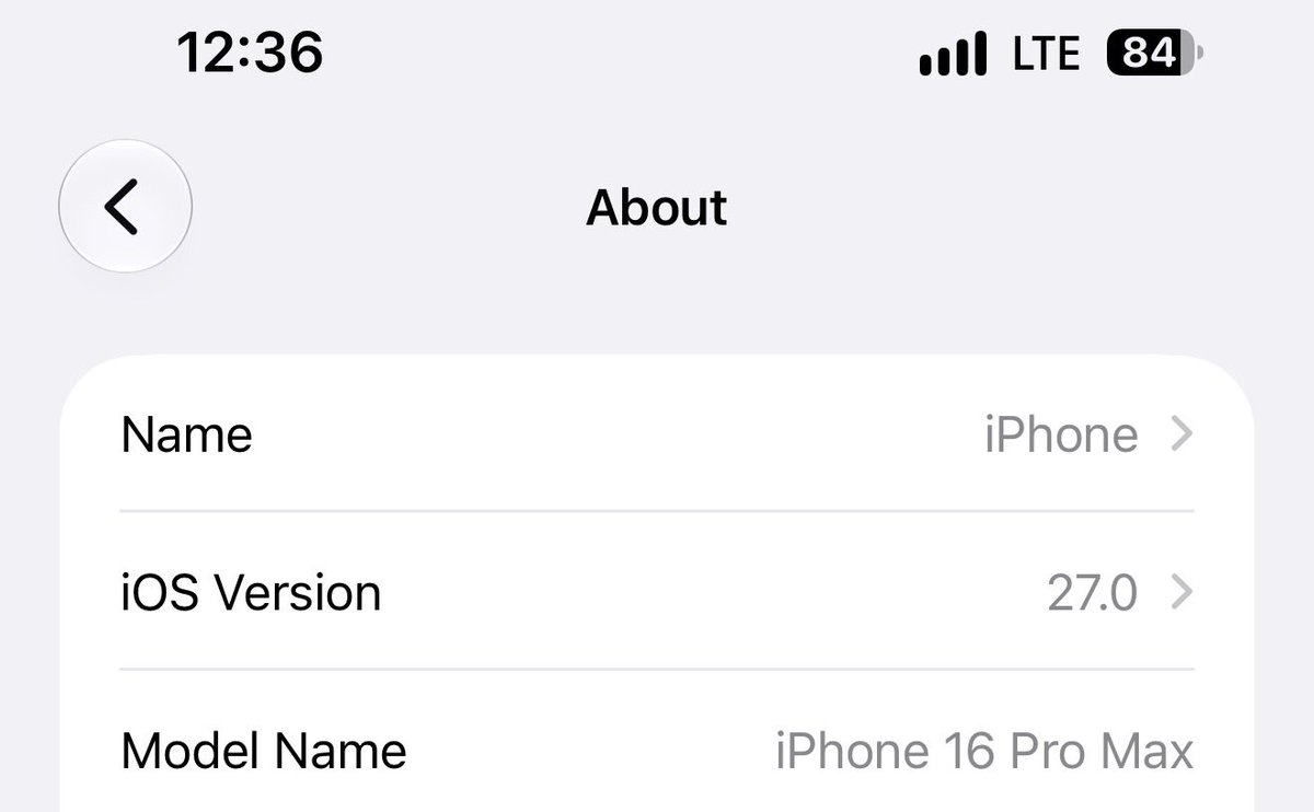 AdamKhosa's tweet photo. #ios27 update https://t.co/LY5BpLNKuy