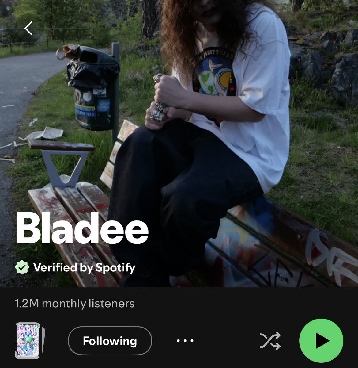 HauntedAuraa's tweet photo. sematary has passed bladee in monthly listeners 😱 https://t.co/dqR2LS9xgj